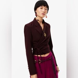 New Zara $129 Wrap Tie Wool Blend Short Blazer Limited Edition 2335/766 Small